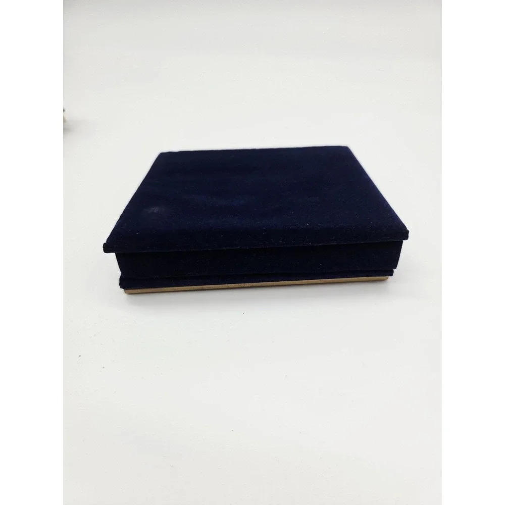 VNTG Photo Album Book Floral Art Navy‎ Blue Velvet 50 photo Slots HardCover NEW
